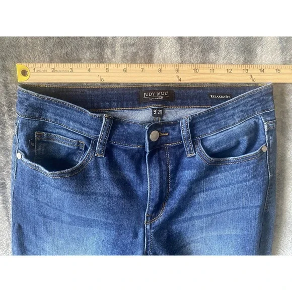 Judy Blue Relaxed Fit Denim Jeans‎ Dark Wash Women's Size 9/29 - Picture 2 of 4